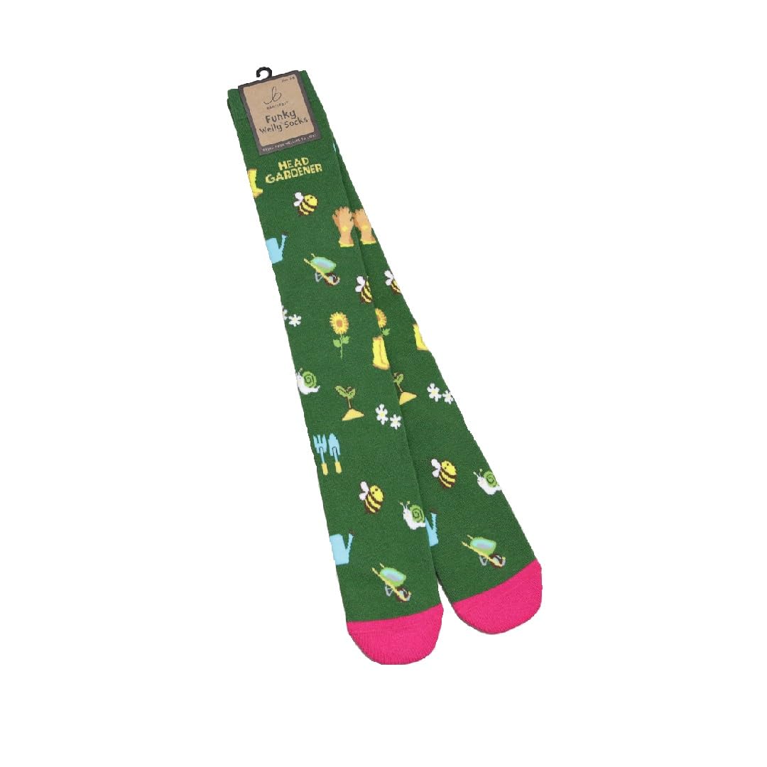 Bartleby Ladies Funky Welly Socks Head Gardener