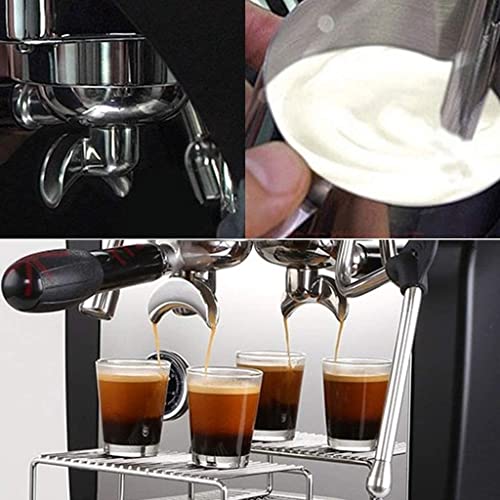 Máquina de café Espresso Comercial Semiautomático Espumador de Leche recién molida, Acero Inoxidable Cepillado (Color… - Imagen 4