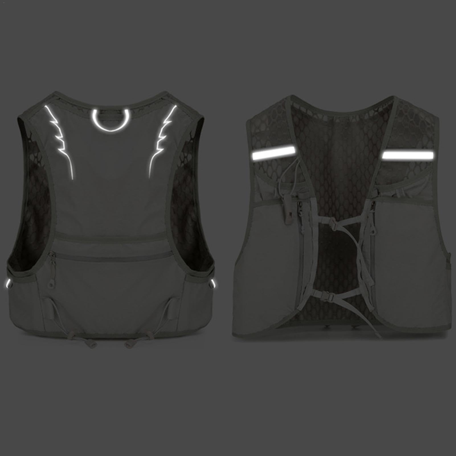 Zaino con gilet di idratazione da corsa - Gilet leggero isolato | Zaino di idratazione a prova di perdite | Gilet di idratazione con borsa sul petto con striscia riflettente traspirante