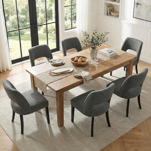 Keoni Set of 6 Rubberwood Dining Chairs