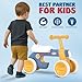 Henry & Colin Baby Balance Bike for Kids - No Pedal 4 Silence Wheels & Soft Seat First Bike, Toddler Walker for Boys & Girls, with Light, Music for 1-3 Year Olds (Blue)