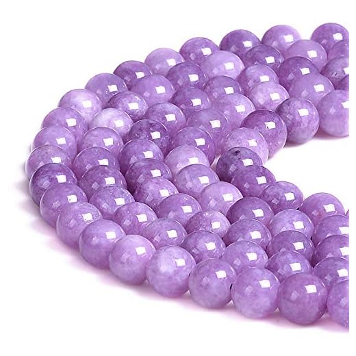 PLTbeads Gorgeous Purple Dyed Jade Natural Gemstone Loose Beads 8mm Smooth Round Approxi 15 inch DIY Bracelet Necklace for Jewelry Making