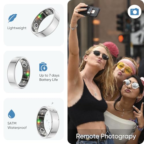 Image of BENIO Gen2 Smart Ring for Women Men Sleep Health Fitness Tracker | 26 Upgr, 5ATM Waterproof, Step /Sleep /Blood Oxygen /Heart Rate Tracker, No Subscription, with iOS and Android
