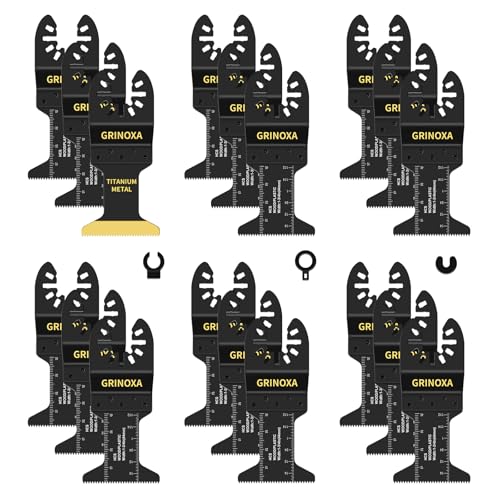 18PCS Multitool Blades Universal Oscillating Saw Blades for Wood Plastics Cutting for Plastics Wood Metal Quick Release Oscillating Tool Blades Fit for Dewalt Milwaukee Ryobi Fein