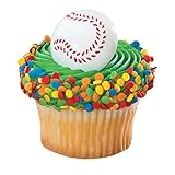 DecoPac 2D Baseball Cupcake Rings (12 Count)