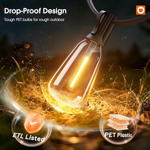 addlon 100FT G40 Outdoor String Lights con control remoto miniatura 4