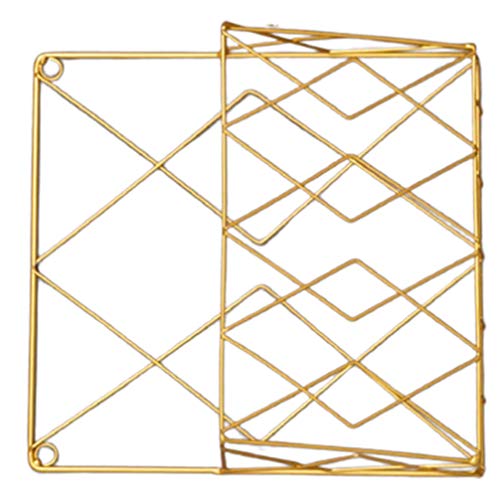 FOMIYES Metal Hanging Basket Metal Wire Magazine Rack Wall Mounted Single Pocket Wall File Organizer Iron Mesh Hanging Document Holder for Office Home Golden Snack Storage Container