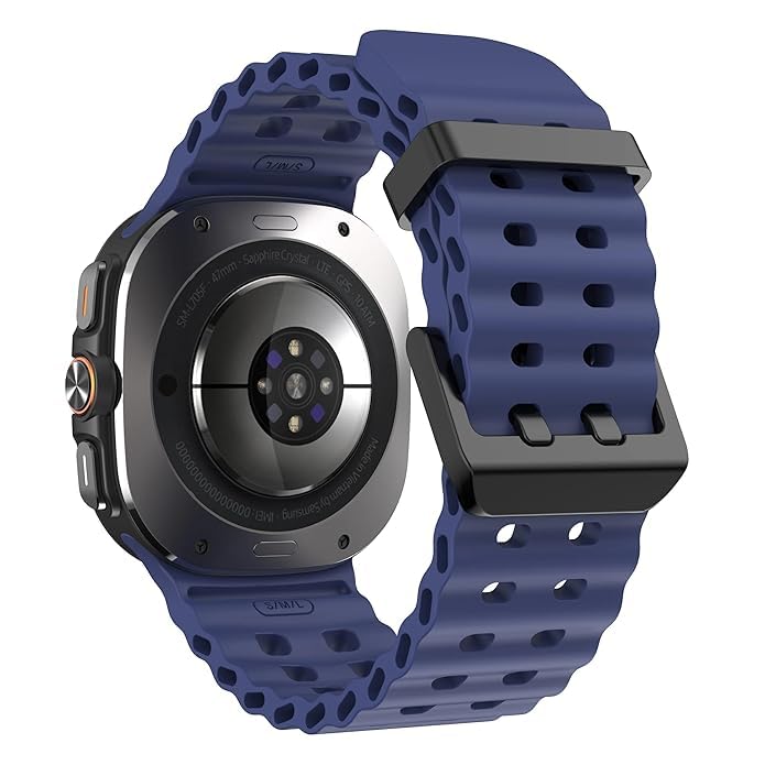 Image of CERLINK Ocean Silicone Sport Bands For Samsung Galaxy Watch Ultra 47MM Band, Adjustable Breathable Soft Waterproof Strap For Galaxy Watch 7 Ultra