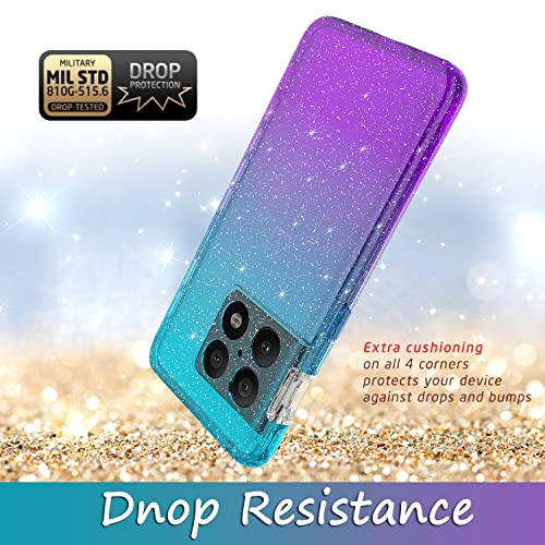 Coque OnePlus 10 Pro paillettes transparente dégradé violet - 4