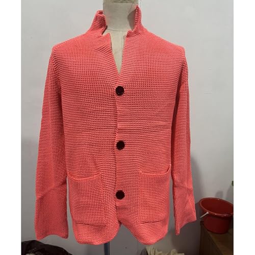 Men's Standing Collar Cardigan Suit Casual Button Knit Jacket Coat Business Lightweight Slim Fit Blazer Jackets2
