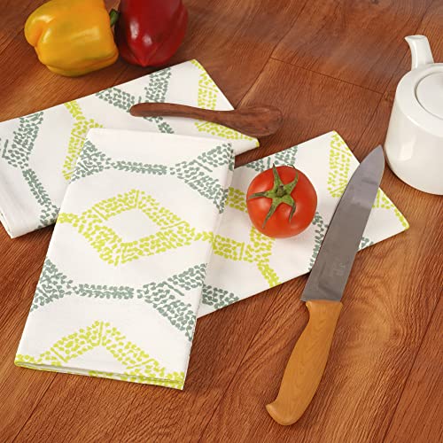 Image of FINGERCRAFT Kitchen Cloth 100% Soft High GSM Cotton Fabric Kitchen Towel, 20 x 30 Inches Perfect Size for Kitchen Uses, Set of 6, Multipurpose Use as Dish Towel, Bar Towel (Diamond Dot Yellow)