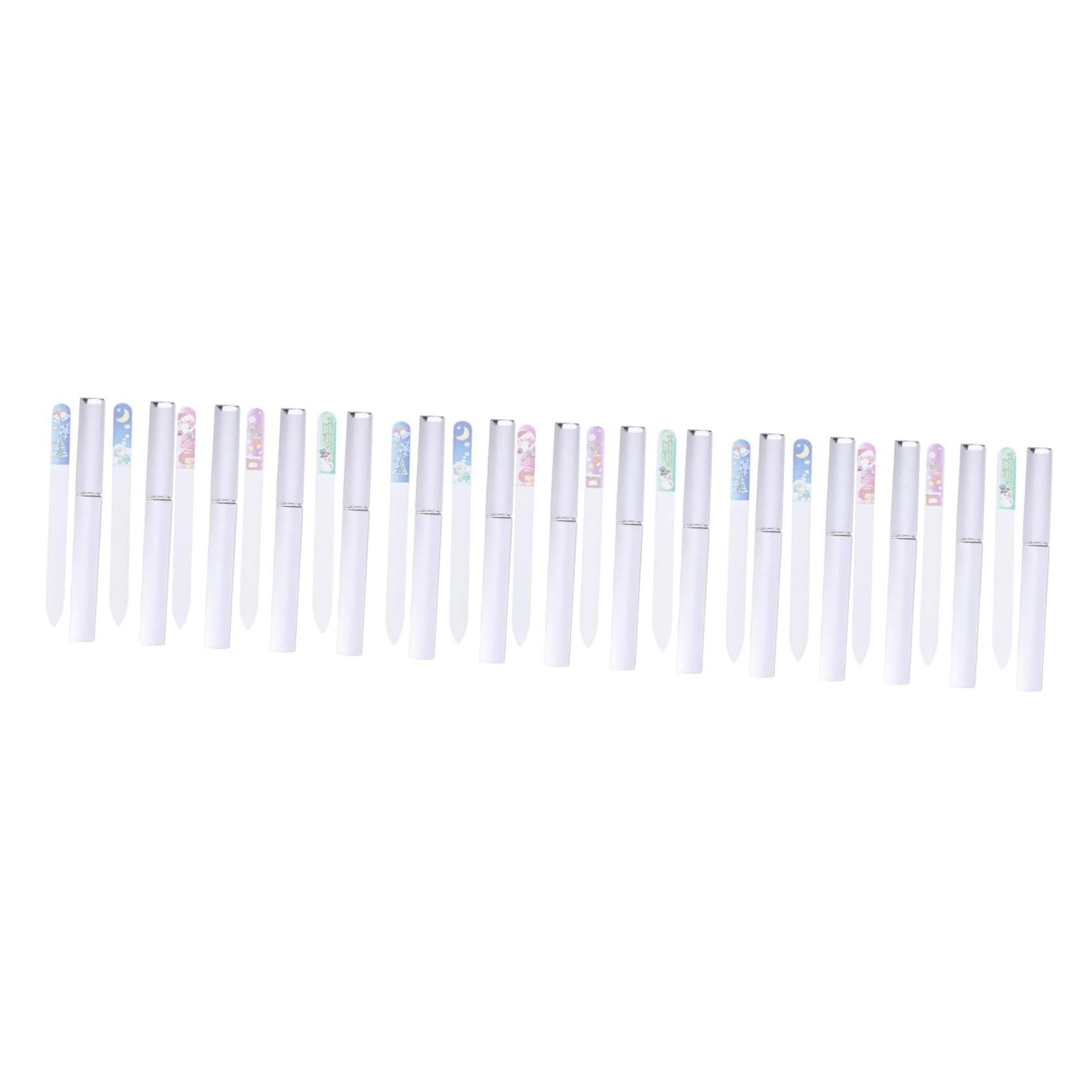 FRCOLOR 30 Piezas pulidor de uñas utensilios para uñas Herramienta de manicura Estuche de limas lima de manicura navideña lima de uñas de navidad mini cristales limas de uñas de vidrio