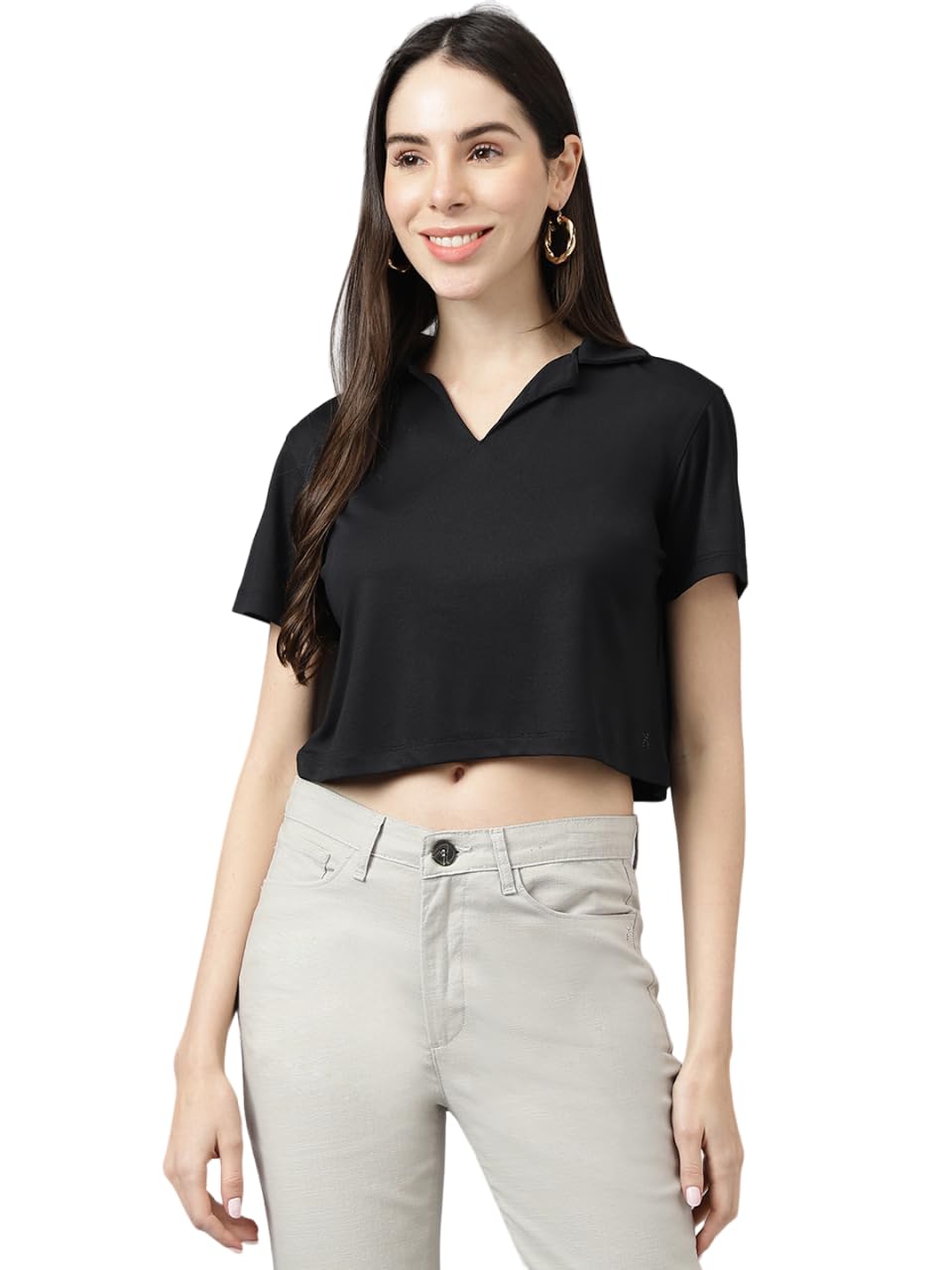 xpose Women's Solid Shirt Collar Top Stylish and Trendy Girl's Top-picture-15