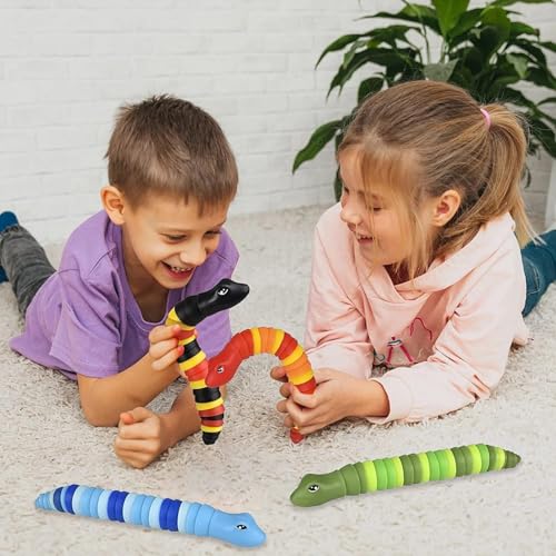Image of Chocozone Crawling Caterpillar Toy Toddler Toys for Kids Flexible Clicky Sound Making Sensory Toys for 2+ Years Old Boys & Girls - 23cm Snake