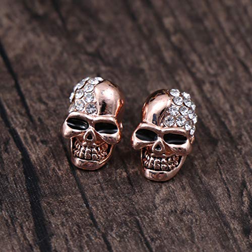 Abaodam 3 Pairs Halloween Halloween Ear Studs Skeleton Head Stud Earrings Bone Stud Earrings Earrings Rhinestone Skull #TOP5