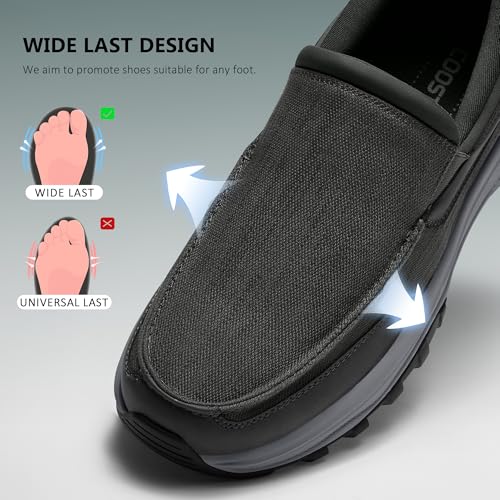 Image of Coostar Slip On Shoes for Men Orthopedic Walking Loafers with Arch Support Canvas Shoe Casual