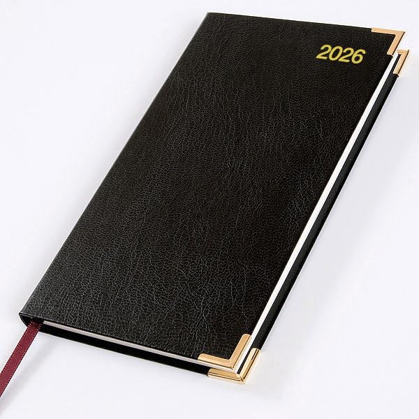 Gilt Edged 2023 Pocket Diary - Week to View - Senator - Black - Leathertex (306)