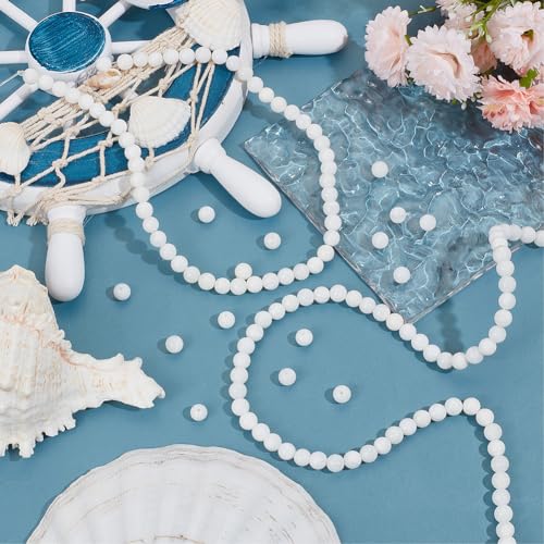 Beebeecraft About 128~136Pcs Natural Freshwater Pearl Beads 6mm Mother of Pearl Nacre Loose Round Cream White Beads 15.7 inch for Summer Them Jewellery Making Bracelets Necklaces Crafts - Image 4