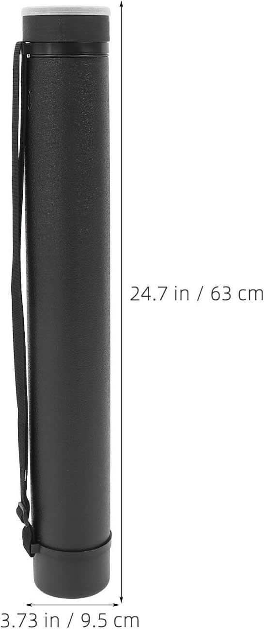 Telescoping Poster Tube with Shoulder Strap, Adjustable Black