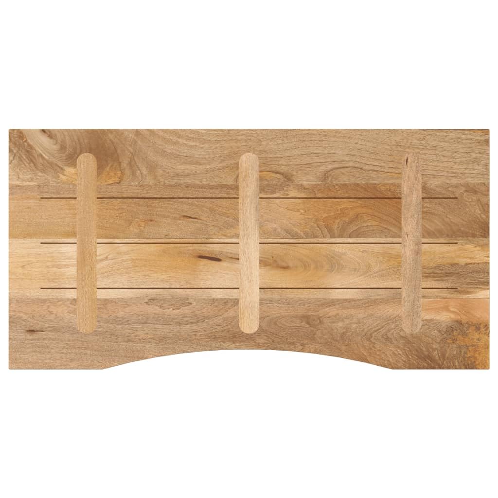 Schreibtischplatte aus massivem Mangoholz 140x50x2,5cm mit Aussparung, vielseitige Arbeitsplatte für Büro, Esszimmer, Küche, robust und natürliche Holzplatte für Renovierung und Zuschnitt