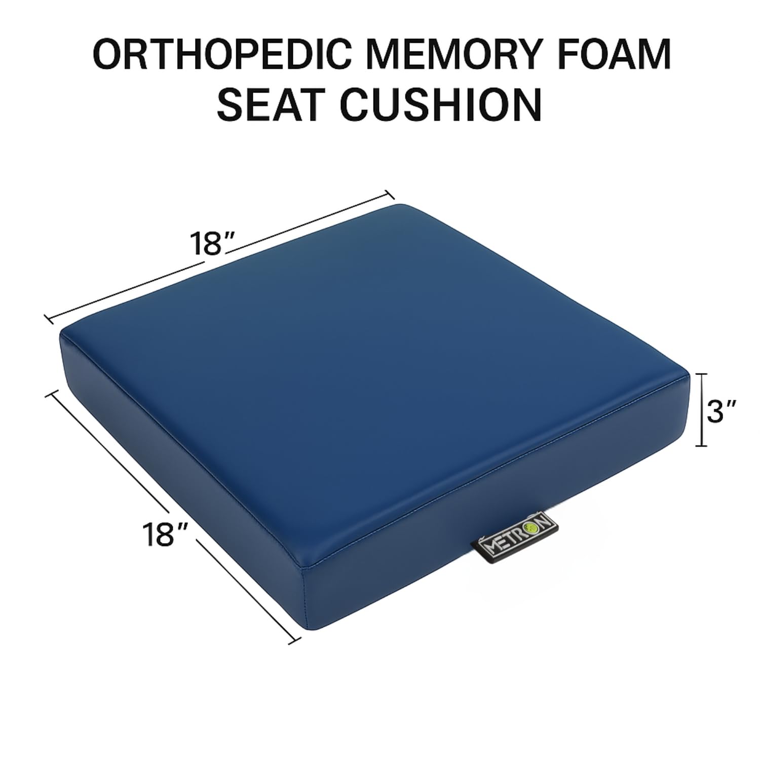 METRON Orthopedic Memory Foam Seat Cushion for Chair & Wheelchair | Pressure Relief Foam Pad with Anti-Slip Waterproof Cover | Chair Gadda for Office, Car & Long Sitting Comfort - Image 2 thumbnail