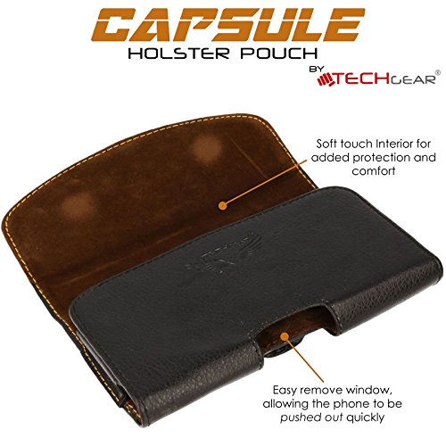 TECHGEAR [CAPSULE Holster] Horizontal PU Leather Pouch Case