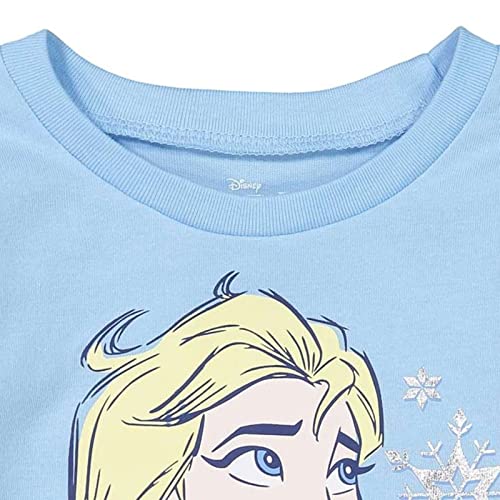 Disney Frozen Princess Anna Elsa Girls Graphic T-Shirt and Leggings Outfit Set Toddler to Big Kid4