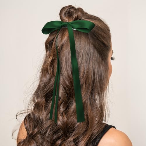 Pinzas de moño para cabello set 6 piezas color verde miniatura 5