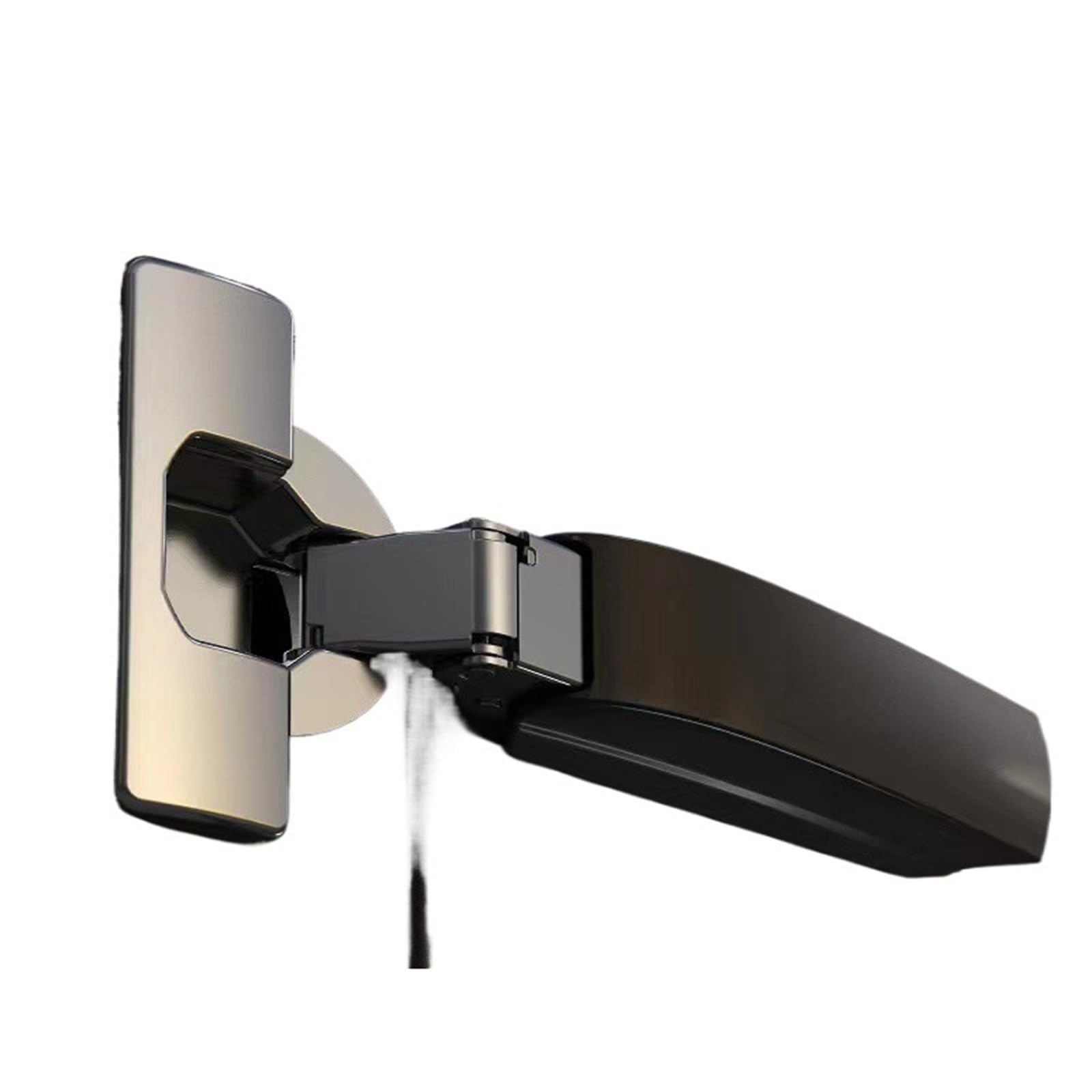 FQJYXWEWL Black Hydraulic Hinges Cold Rolled Steel Cabinet Door Hinge Damper Buffer Soft Closing 2Pcs(Half Overlay)