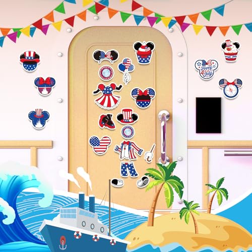 Set 16 imanes decorativos para puerta con temática 4 de julio miniatura 4