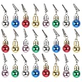 SOLUSTRE 24pcs Christmas Beard Ornaments Light Up Facial Hair Ball Bauble Bell Clip Novelty Holiday Decorations for Men Costume Ugly Sweater Party