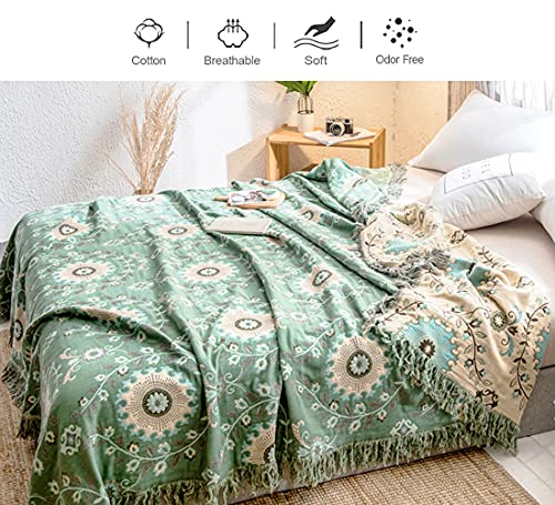 Heather Touch 100% Cotton Blanket Queen 78X90 Boho Oversized Throw Chair Covers With Tassels Lightweight Breathable Decorative Bed Blanket 4 Layers Muslin Couch Slipcover Sofa Protector Sunflower #TOP2