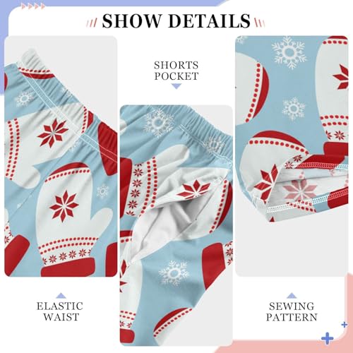 Boys' Pants Christmas Mittens Cute Snowflakes Long Bottoms Jogger Pants Elastic Waist Trousers with Pockets S-XL4