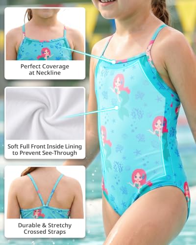 Image of weVSwe Baby Girl Swimsuit One Piece Swimsuit Cute Toddler Girls Sleeveless Bikini Kids 2-10 Years