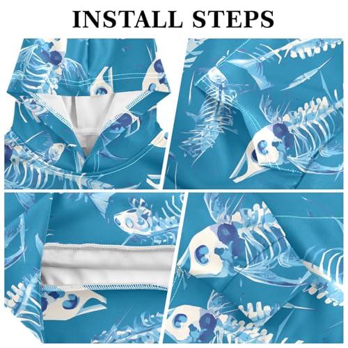 Dead Fish Skeletons Unisex Kids Sweatshirts Sweater Fashion Pullover Hoodie with Kangaroo Pocket3