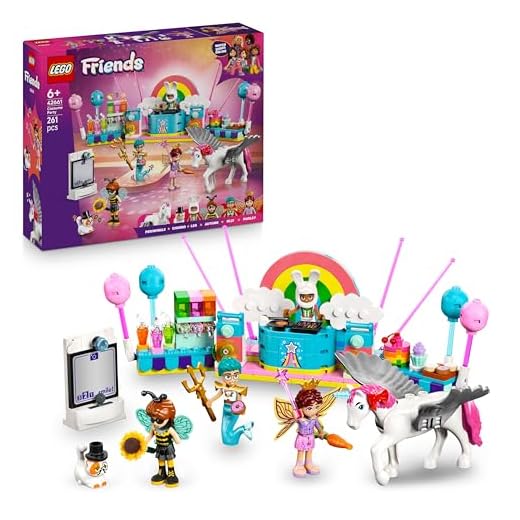 LEGO Friends Costume Party with Unicorn & Fairy - Toy for 6+ Year Old Girls, incl. a Stage, DJ Booth, 4 Mini Dolls, Churro the Cat & a Horse Figure, Plus Fun Accessories, Gift Idea - 42661