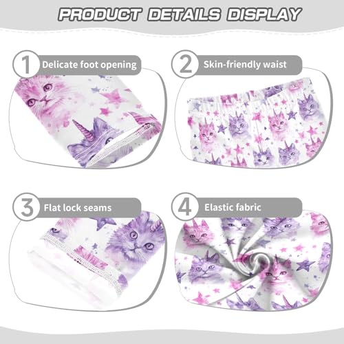 Girls Leggings Soft Toddler Ankle Length Bottoms Unicorn Cat Star Kids Dance Yoga Pants 4-10 Years3