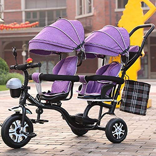 NUBAO Baby Trike TwoSeater Tricycle, High Carbon Steel Pedicab, 36