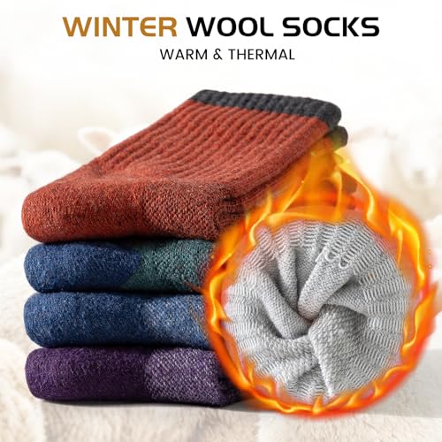 Clothirily Merino Wool Socks for Women, Winter Thick Warm Boot Hiking Socks - image 6