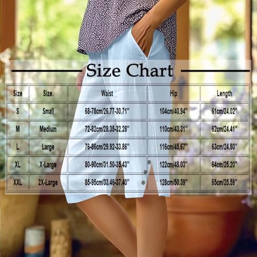 Shorts for Women,Knee Length Linen Capri Pants High Waisted Comfy Casual Plus Size Capris 2025 Pants for Women2