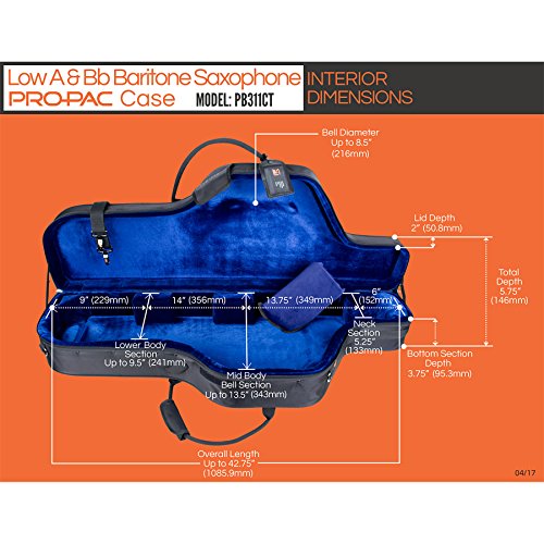 Protec Baritone Saxophone (Fits Low A & Bb) Contoured PRO PAC Case, Model PB311CT by ProTec - Image 6