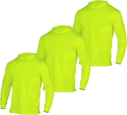 Camisas de manga larga de seguridad de alta visibilidad para hombre, paquete de 3 camisas de trabajo de construcción con capucha (amarillo, XL) disponible en Yaxa Peru