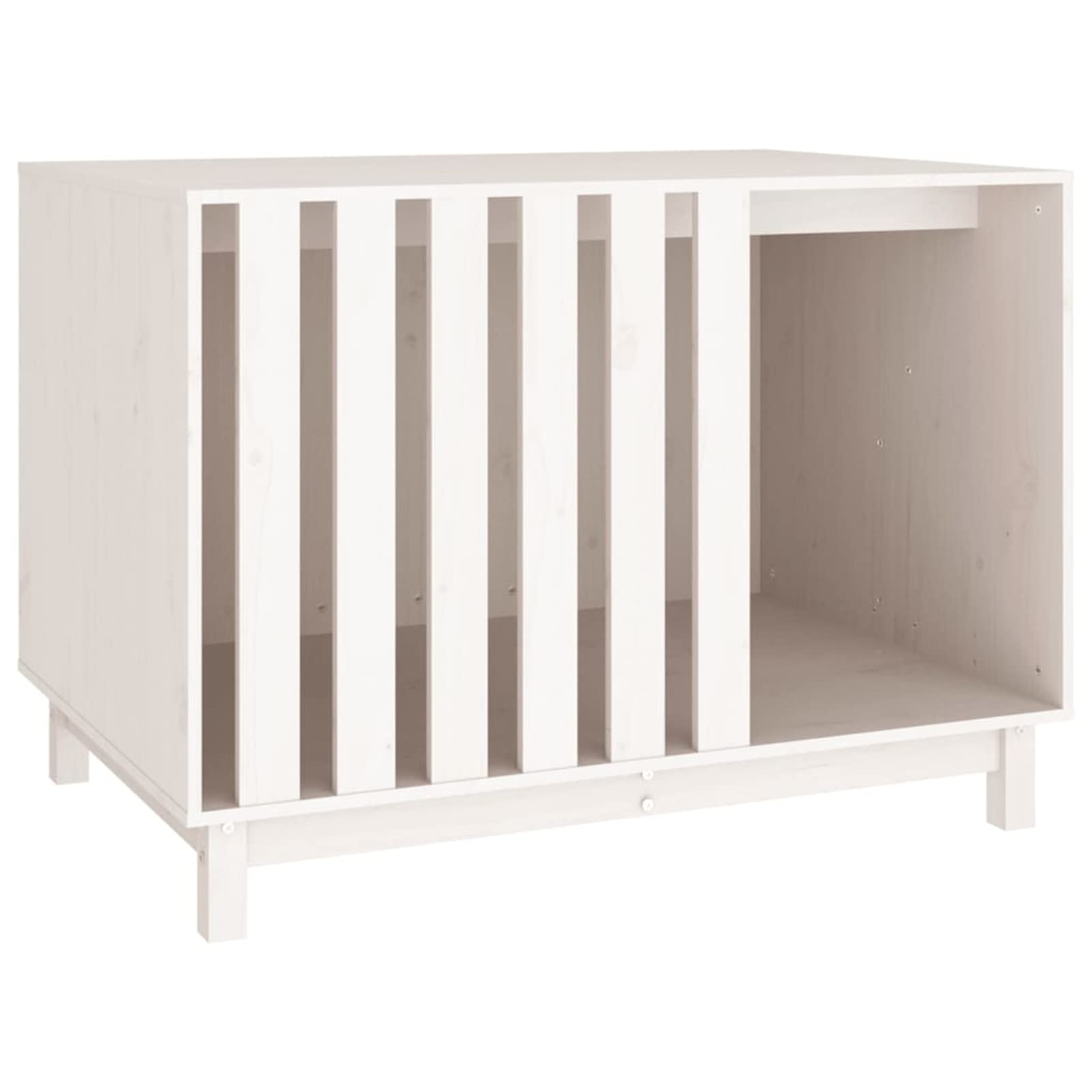 ARKEM Casetta per Cani Bianca 100x70x72 cm in Legno Massello di Pino,Recinto per Cani da Giardino, Gabbia per Conigli, Recinto per Animali Domestici, Gatti, Cuccioli, Porte con Chiavistello e Parasole