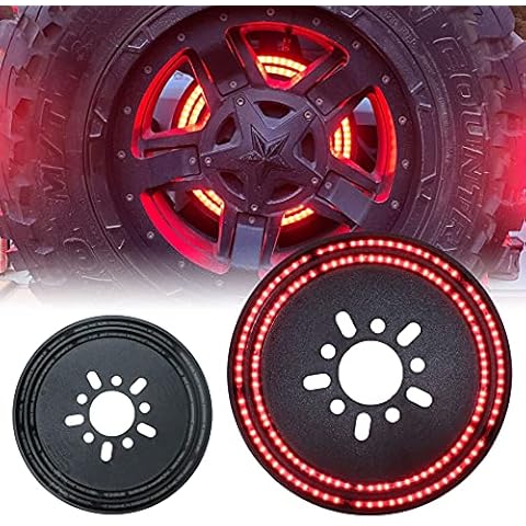 Gubebaili Spare Tire Brake Light Fit for Jeep Wrangler JK 2007-2018 & JL/JLU 2018+, LED 3rd Third Brake Light, Double Red Light Cover