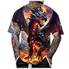 Casual T Shirts for Men UK,Men's T Shirt Summer Short Sleeve Top Animal Themed Graphic Black #2