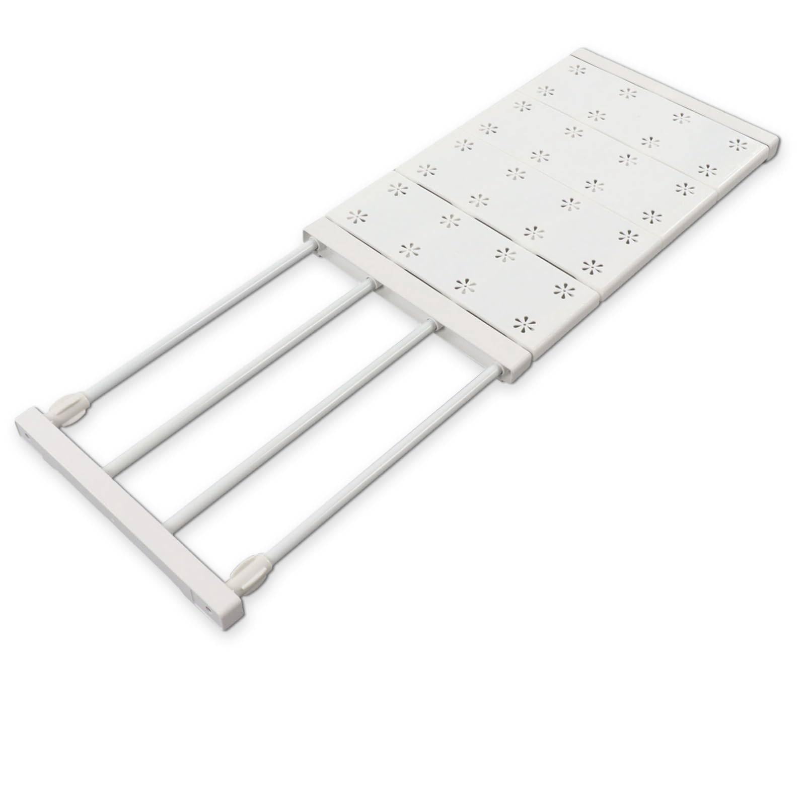 Extendable Closet Shelf Adjustable Wardrobe Cupboard Divider Tension Shelf