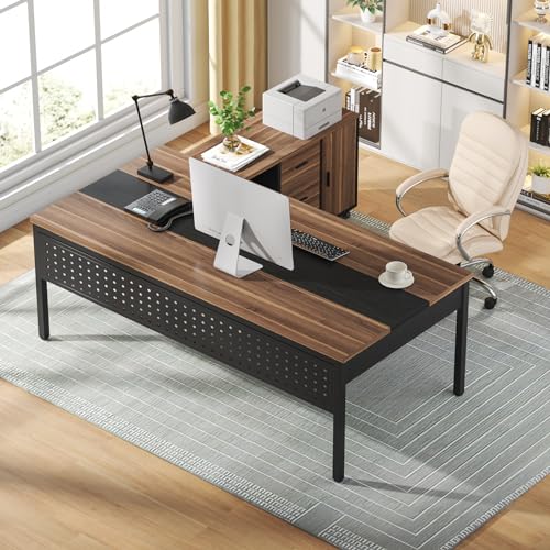 Tribesigns F1649 70.8 Inch Large Executive Office Desk And 47 Inch Lateral File Cabinet Combo, L-Shaped Computer Desk 2 Piece Business Furniture With Drawers And Shelves, Home Office Workstation thumb #2