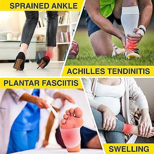 Bracoo 2 Pack Adjustable Ankle Brace for Men & Women - Compression Support for Pain Relief and Injury Recovery