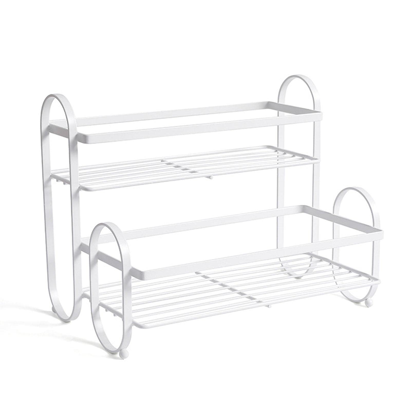 NEWFT Metal Kitchen Condiment Rack 2 Seasoner Rack Seasoning Storage Multifunction Kitchen Shelf Accessory Metal Organizer