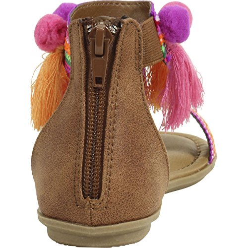 MIA Kids Little Girl's Suri Wheat Nova Suede Pom Pom Sandals Shoes Sz: 13